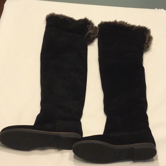 Sam Edelman Shoes - Sam Edelman Thigh High Suede Boots w/ Faux Fur New